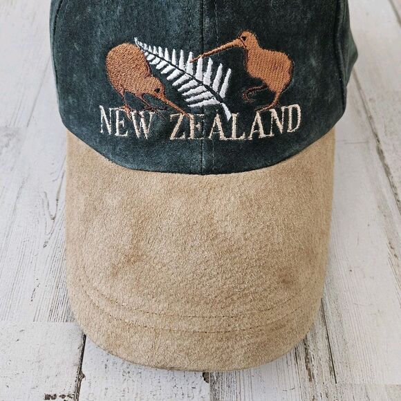 Hallifax New Zealand Kiwi Embroidered Suede Leather Hat Cap - Picture 3 of 6